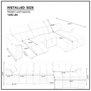 English Elm Wall-Hugger Reclining Sofa - Stylish L-Shaped Genuine Leather Couch With Usb For Modern Living Spaces W2582S00018-GIGA