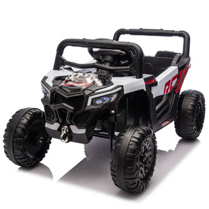 English Elm 12v Kids Electric Utv Ride on Toy with Parental Remote Swing Function and Shock Absorbers Black W1578P368160