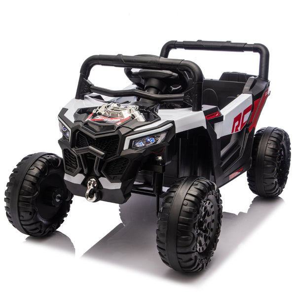 English Elm 12v Kids Electric Utv Ride on Toy with Parental Remote Swing Function and Shock Absorbers Black W1578P368160