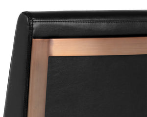 Sunpan Dean Dining Chair - Elegant Design with Brushed Metal Frame, Perfect for Dining, Bars, and More Antique Brass / Cantina Black