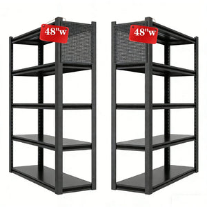 English Elm Storage Shelves Heavy Duty Steel Garage Rack with Pegboard Panels and Adjustable Shelving T5667P454567