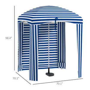 English Elm Outsunny 5.9' X 5.9' Portable Beach Umbrella Cabana With Uv Protection, Vents, Sandbags & Carry Bag W2225P174271-GIGA