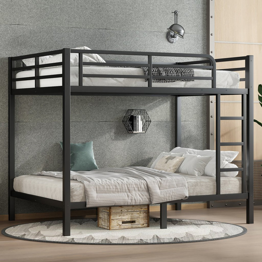 English Elm Metal Full over Full Bunk Bed Sturdy Steel Frame, Noise-Reducing, Space-Saving Design, 350/500lb Capacity W1580P309630