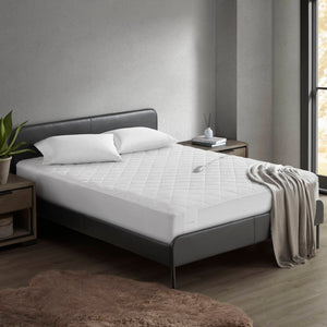 English Elm 1 Cal King Heated Mattress Pad White - 72x84x15 Oversized Plush Microfiber, 150g Fill, Deep Skirt B035P319627