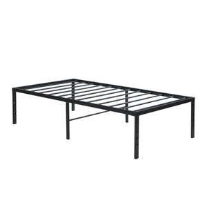 English Elm Twin Heavy Duty Metal Bed Frame - 750 lb Support, No-Squeak Reinforced Slats, Under-Bed Storage, Black W311P282478