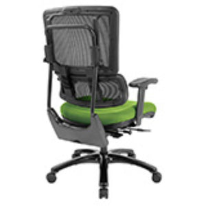 OSP Home Furnishings Vertical Mesh Back Ergonomic Manager Chair with Synchro Tilt and Polished Aluminum Base Green 99663B-6