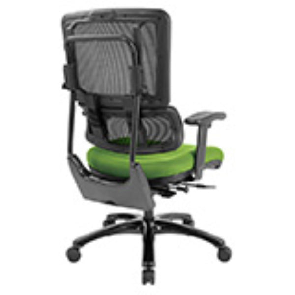 OSP Home Furnishings Vertical Mesh Back Ergonomic Manager Chair with Synchro Tilt and Polished Aluminum Base Green 99663B-6