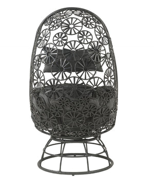 English Elm Hikre High Back Wicker Outdoor Lounge Chair with Glass Side Table Resort Style B2726P446697