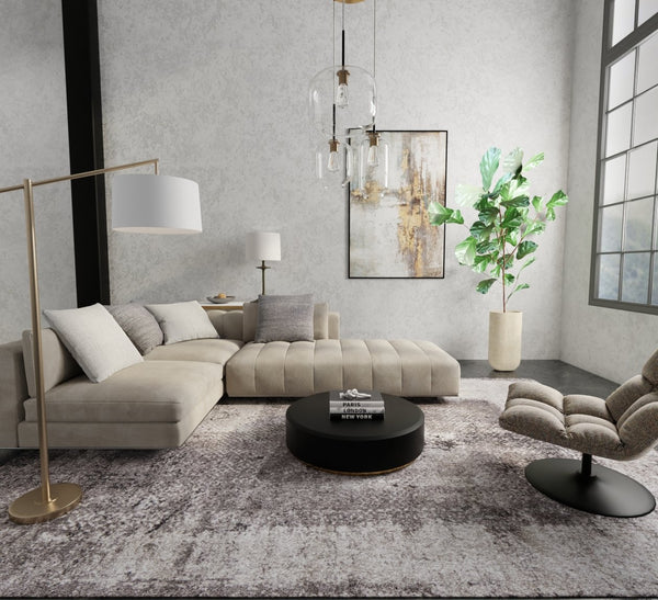 Feizy Rugs Skyview Abstract Plush Polypropylene Area Rug - Modern Distressed Design For Home Elegance & Style Gray,Black,Taupe Polypropylene Skv39qcfgry000g00