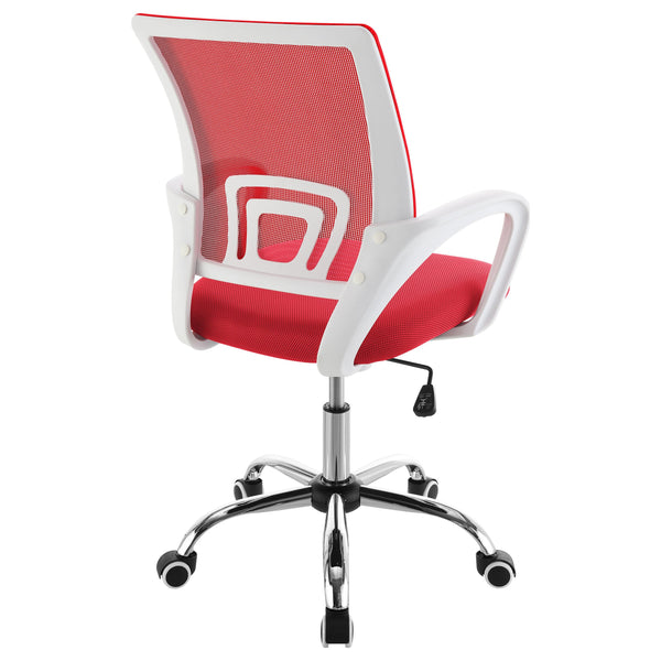 English Elm Anaheim Breathable Mesh Upholstered Office Chair with Chrome Base, Adjustable Height & Arms for Comfort Red B062P299805
