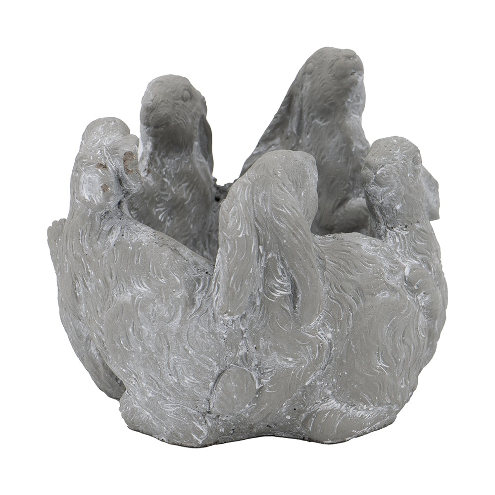 English Elm 10x8x6.5" Bunny Cement Planter – Whimsical Indoor Outdoor Pot with Bold Floral Appeal, 11" Cubic Size W2078P322923