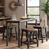 INK+IVY Lancaster Industrial Counter Stool with Back FPF20-0312 Amber