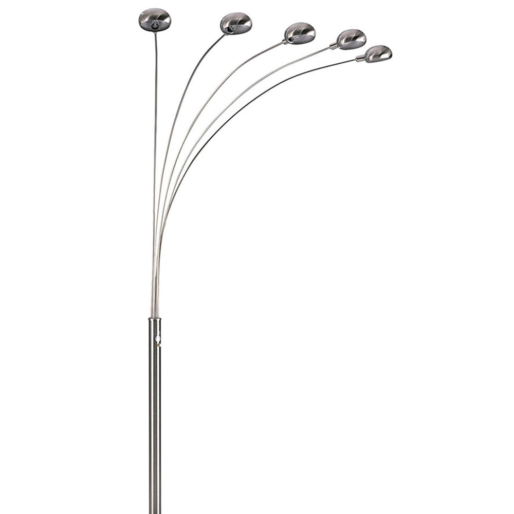 English Elm 84" Tall Metal Floor Lamp - Modern Satin Nickel Finish With 5 Adjustable Arms For Custom Lighting B072116043