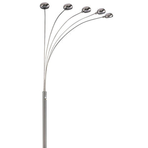English Elm 84" Tall Metal Floor Lamp - Modern Satin Nickel Finish With 5 Adjustable Arms For Custom Lighting B072116043