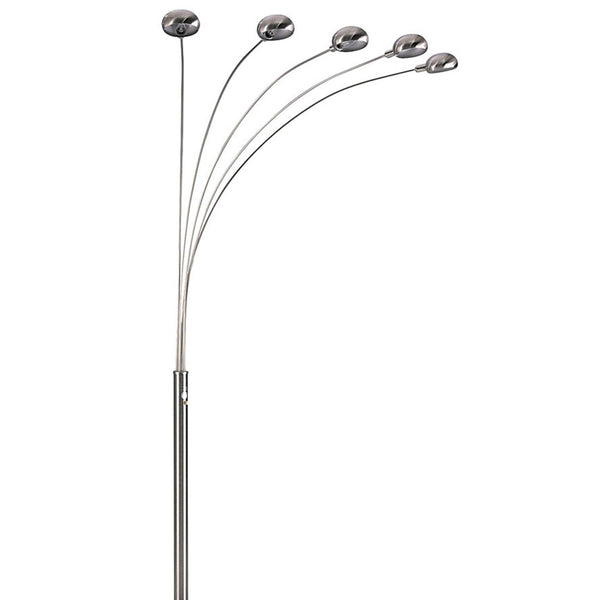 English Elm 84" Tall Metal Floor Lamp - Modern Satin Nickel Finish With 5 Adjustable Arms For Custom Lighting B072116043
