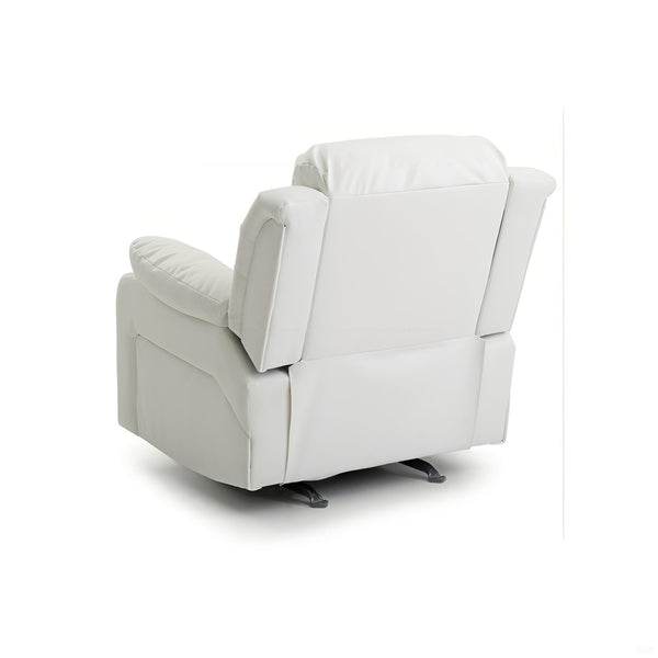 English Elm Elegant PU Recliner Chair with Padded Arms and Compact 41"H x 38"W x 37"D Comfort for Small Spaces White 26 L x 39 W x 30 H B078108394
