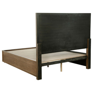 English Elm Moraga Queen Storage Bed with Fluted Ash Veneer Headboard and Footboard Drawers B062S01675