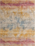 Unique Loom Deepa Whane Machine Made Abstract Rug Multi, Blue/Ivory/Yellow/Pink/Gray 9' 0" x 11' 8"