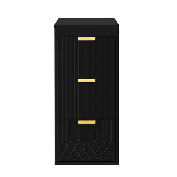 English Elm Wall Mounted Floating Cabinet with Adjustable Height and Modular Design for Custom Bathroom Storage Black N710P324099B