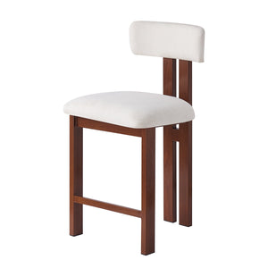 English Elm Christopher Knight Home® - 26.5'' Stylish Round Stools with Low Back - Comfortable Upholstered Seats, Walnut Base, Metal Frame White+Walnut N780P236628W