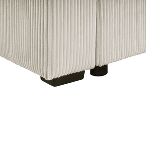 English Elm Oversized U-Shaped Sectional Sofa with Corduroy Upholstery, Deep Cushions, Chaise and 3 Pillows (115.3") Light Gray N719S002060E