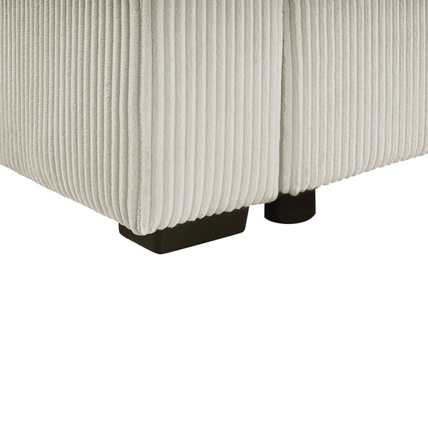 English Elm Oversized U-Shaped Sectional Sofa with Corduroy Upholstery, Deep Cushions, Chaise and 3 Pillows (115.3") Light Gray N719S002060E