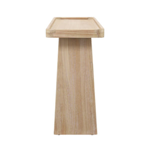 English Elm Farmhouse Console Table Tray Top Trestle Base Distressed Wood Entryway Sofa Natural N760P359387N