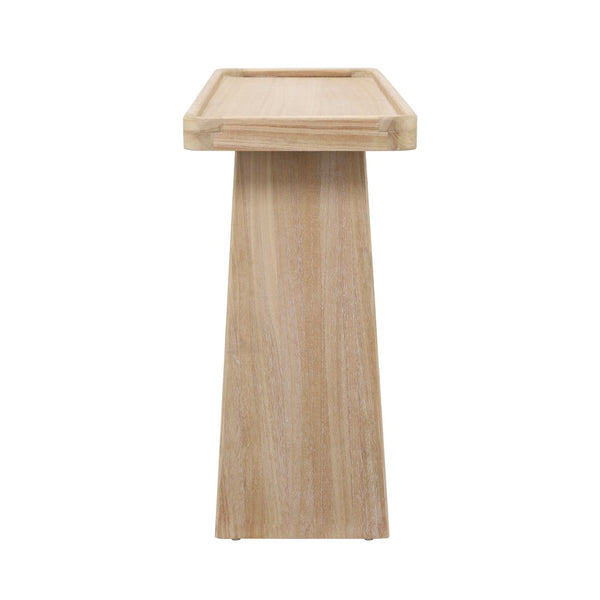 English Elm Farmhouse Console Table Tray Top Trestle Base Distressed Wood Entryway Sofa Natural N760P359387N