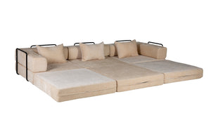 English Elm Compression Convertible Floor Sofa Bed - Stylish Chenille Modular Seating For Small Spaces & Guests W3723S00014