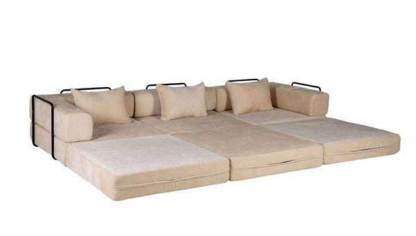 English Elm Compression Convertible Floor Sofa Bed - Stylish Chenille Modular Seating For Small Spaces & Guests W3723S00014