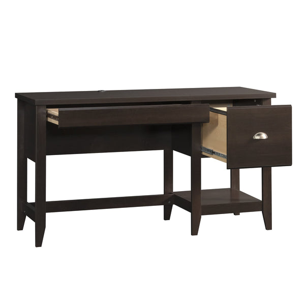 English Elm Desk, Elegant Brown Finish With Storage Drawers And Cable Management For Home Office Or Study B356P367914