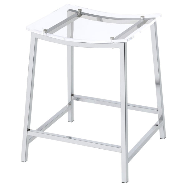English Elm Staten Acrylic and Chrome Backless Counter Stools Futuristic Kitchen Island Seating B062P447711