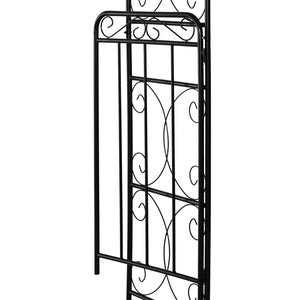 English Elm Outsunny 84" Metal Garden Arch Arbor With Gate - Elegant Trellis For Climbing Vines & Weddings W2225P174402-GIGA
