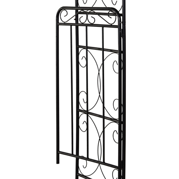 English Elm Outsunny 84" Metal Garden Arch Arbor With Gate - Elegant Trellis For Climbing Vines & Weddings W2225P174402-GIGA