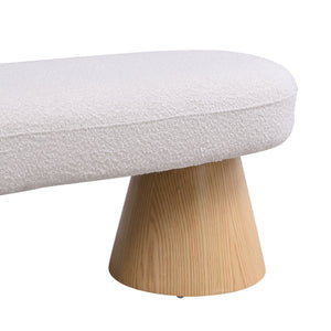 English Elm Christopher Knight Home® - Dining Modern Farmhouse 49" Storage Bench with Fabric Upholstery, Wood Legs, 300LB Capacity, Beige Decor Helper N779P253575W