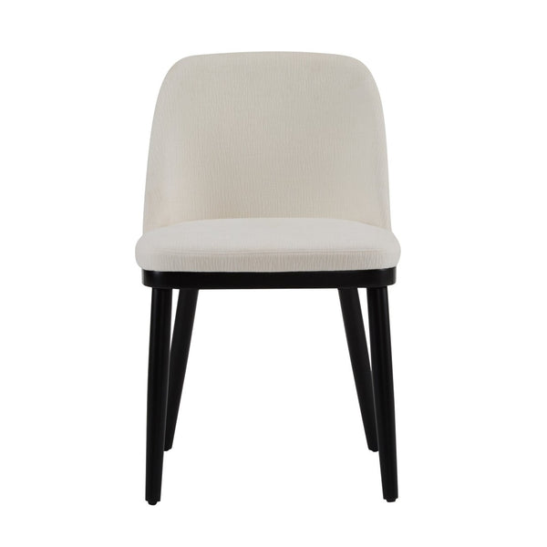 English Elm Dining Chair Set of 2 Mid-century Walnut Wood Frame Upholstered Seat and Back Beige N771P237031M