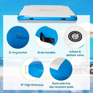 English Elm Outsunny Inflatable Floating Dock Platform Pvc Non-slip Mat for Group Water Fun W2225P485643