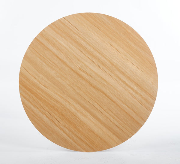 English Elm 42.1"OAK Modern Tulip Dining Table for 4-6, White & Light Oak MDF Top, Sturdy Pedestal Design W234P370301