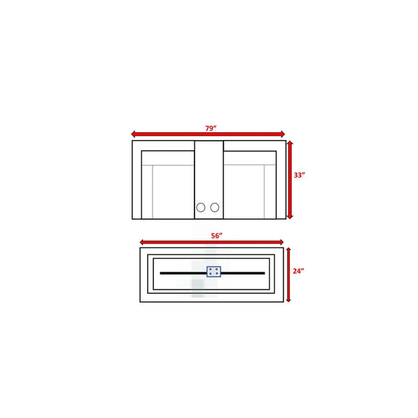 English Elm Fully Assembled Rattan Wicker Outdoor Loveseat Set For 2 With Fire Pit Table & Plush Cushions B120S00220
