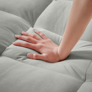 English Elm 3-in-1 Sofa Bed with USB & Cup Holders, Velvet Convertible Sleeper Chair with 3 Angles for Small Spaces Gray W1359P336107