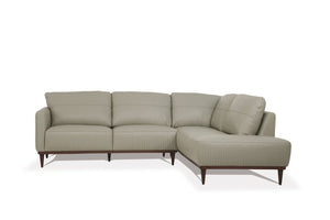 English Elm Tampa Italian Top Grain Leather Sectional with Walnut Legs and Channel Stitching B2726S00588