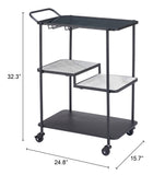 Constanza Bar Cart Black 109845 Zuo Modern