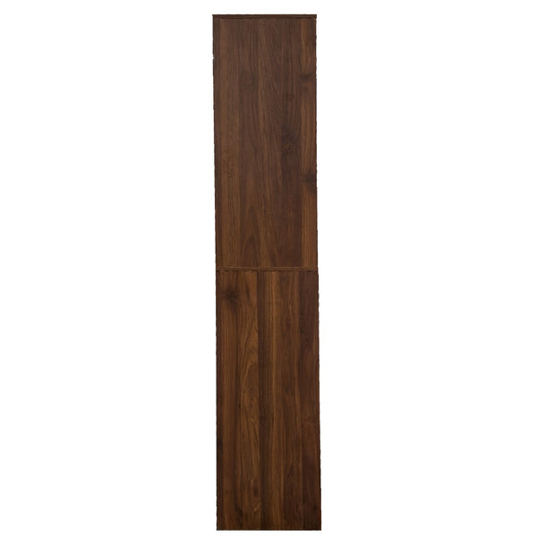 English Elm Kitchen Walnut Buffet Cabinet with Wine Rack Open Shelving Drawers and Closed Storage W331P425319