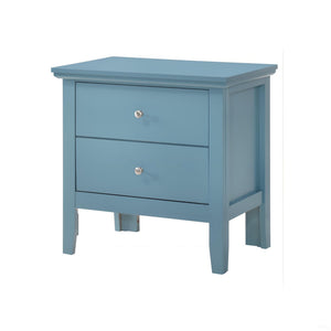 English Elm Teal Transitional Nightstand 24"H x24"W x16"D — Vivid Teal Finish, 2 Drawers, No Assembly Needed B078107988