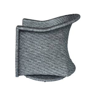 English Elm Christopher Knight Home® - LARCHMONT Swivel Chair - Grey/Black Wicker Rattan Patio Seat with Water-Resistant Cushions & No Assembly 64259.00MBLK