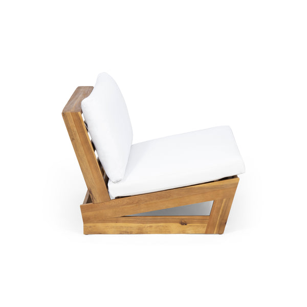 English Elm Christopher Knight Home® - SHERWOOD Club Chair with Acacia Wood Frame, Weather-Resistant Outdoor Lounge Seating with Cushions Teak 64867.00WHIMP1