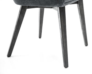 English Elm Fenshawe Black Upholstered Dining Chair Set of 2 - Acacia Legs, 18.5" Seat Height, Stylish Comfort B2736P354341