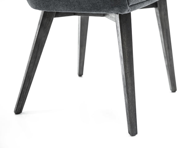 English Elm Fenshawe Black Upholstered Dining Chair Set of 2 - Acacia Legs, 18.5" Seat Height, Stylish Comfort B2736P354341