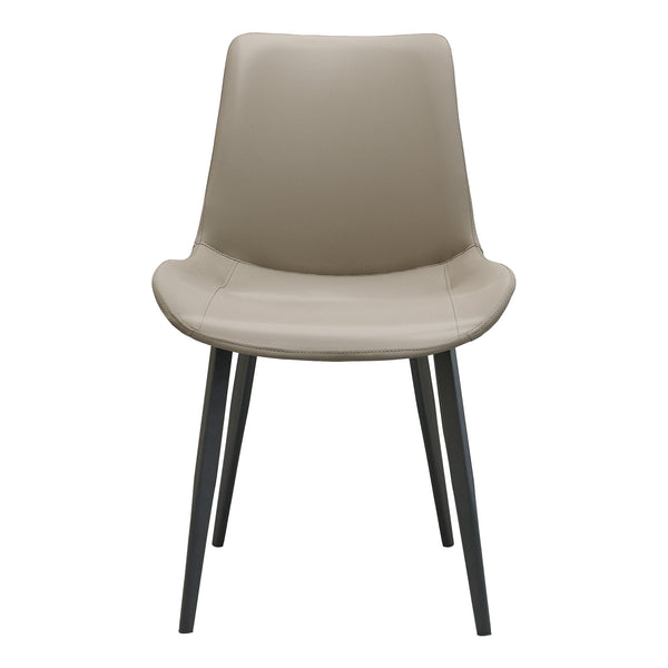 English Elm Light Grey PU Leather Dining Chair Set of 2 with Metal Legs, Modern Upholstered, Stain-Resistant, Sturdy Design T3967P392414