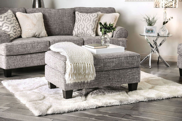 English Elm Transitional Upholstery Ottoman In Gray Finish – Versatile Seating & Stylish Surface For Any Room B2741P356299-GIGA